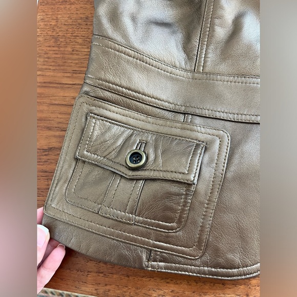 Vintage Cache Metallic Bronze Leather Jacket size 8 Y2K 90s - Picture 5 of 12